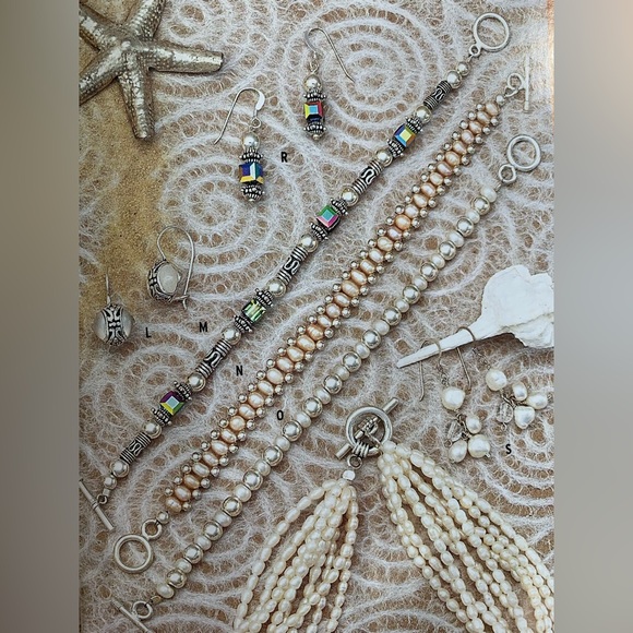 Silpada Sterling Silver & Iridescent Bead CATCH THE LIGHT Bracelet/Earring Set - Picture 12 of 16